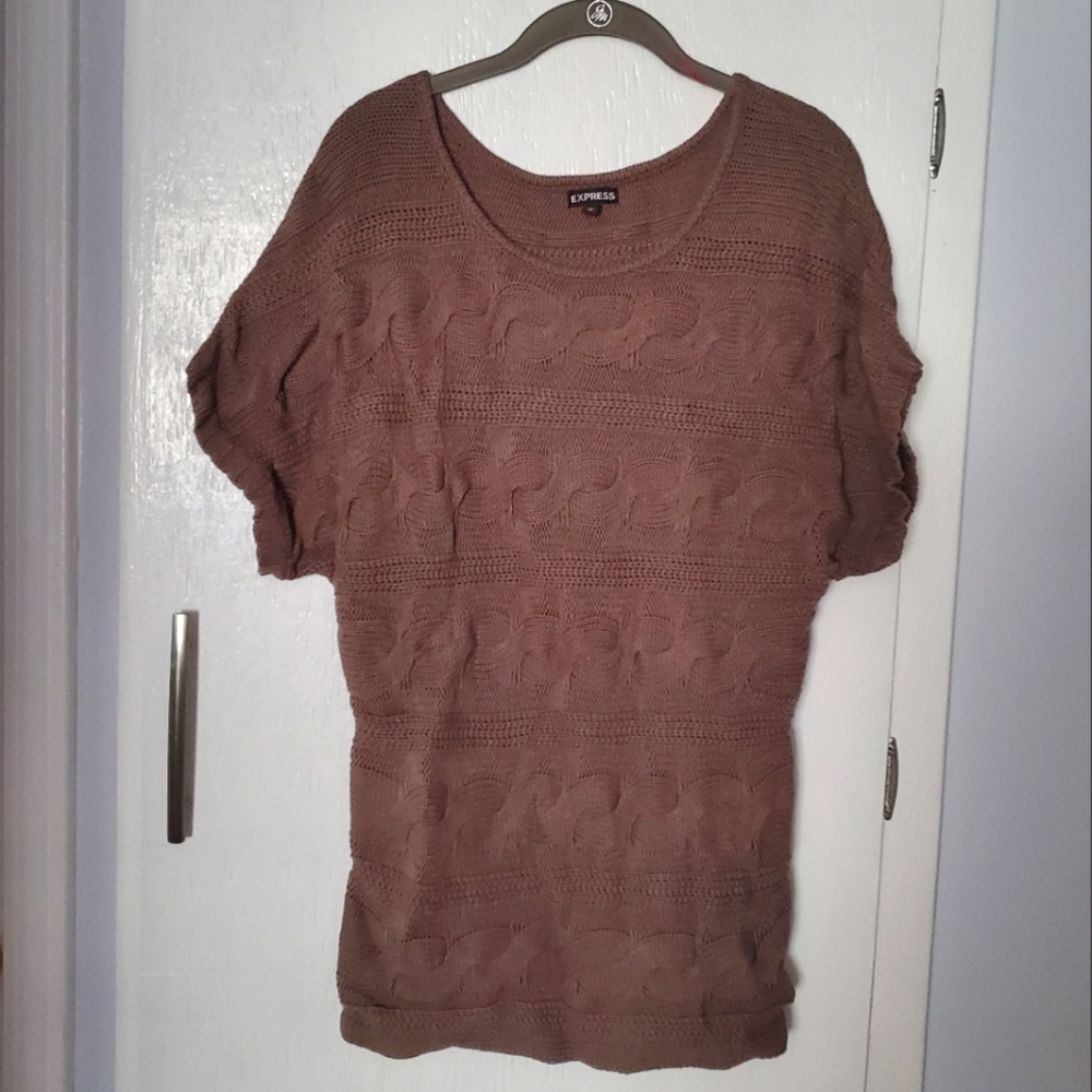 Express gently used brown‎ shortsleeve sweater size M